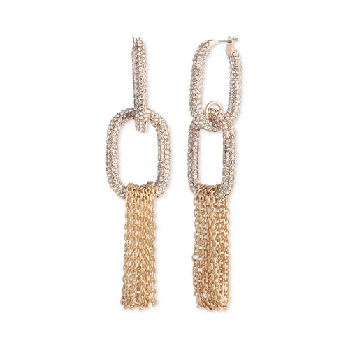 Givenchy Gold-Tone Crystal Pave Chain Statement Earrings