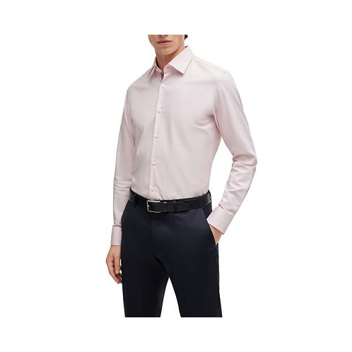Hugo Boss Mens Easy-Iron Stretch-Cotton Twill Slim-Fit Dress Shirt