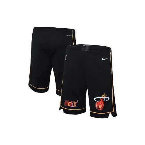 Nike Big Boys Black Miami Heat 2021/22 City Edition Courtside Swingman Shorts