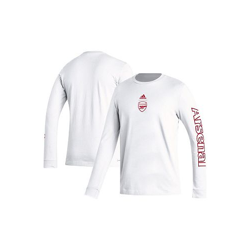 Adidas Mens White Arsenal Team Crest Long Sleeve T-shirt