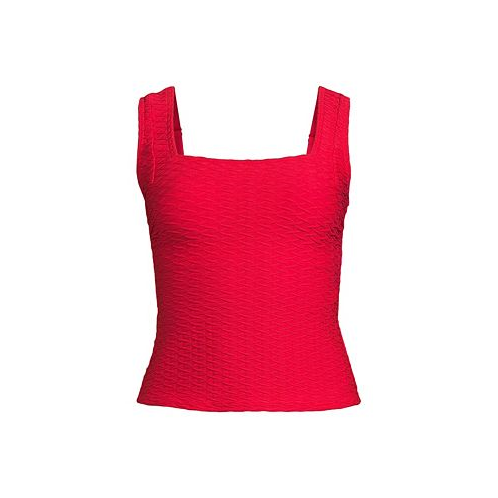 Lands End Womens Texture Square Neck Tankini Swimsuit Top