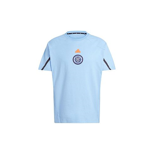 Adidas Mens Sky Blue New York City FC 2024 Travel Raglan T-shirt
