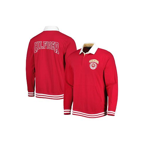 Tommy Hilfiger Mens Scarlet San Francisco 49ers Cody Long Sleeve Polo Shirt