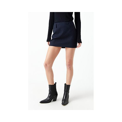 Grey Lab Womens Low Rise Striped Mini Skirt