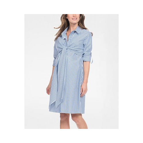 Seraphine Womens Cotton and Lyocell Maternity and Nursing Shirt Dress