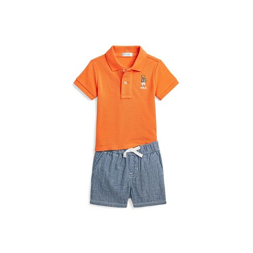 Polo Ralph Lauren Baby Boys Polo Bear Cotton Polo Shirt and Shorts Set