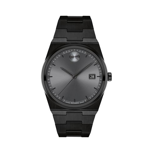 Movado Mens Quest Swiss Quartz Ionic Plated Black Steel 40mm Watch