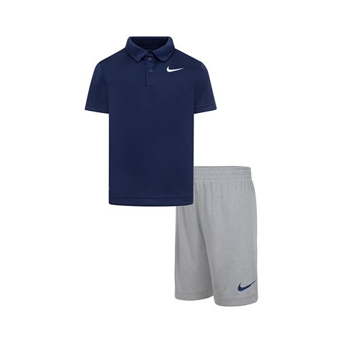 Nike Little Boys Dri-Fit Polo T-shirt and Shorts 2-Piece Set