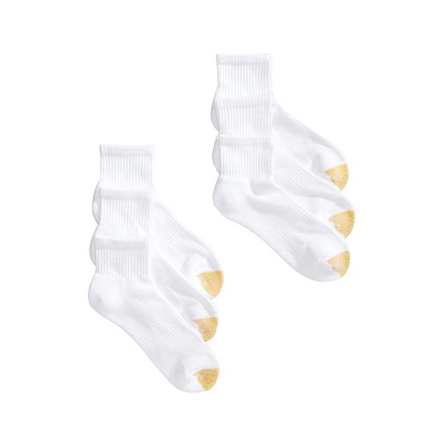 Gold Toe Womens 6-Pack Athletic Half-Cushion Quarter Socks