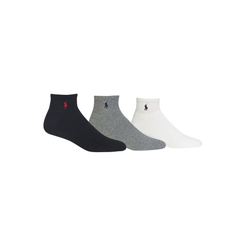 Polo Ralph Lauren Mens Socks Extended Size Classic Athletic Quarter 3 Pack
