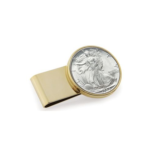 American Coin Treasures Mens Silver Walking Liberty Half Dollar Stainless Steel Coin Money Clip