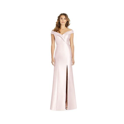 Alfred Sung Off-The-Shoulder Satin Gown