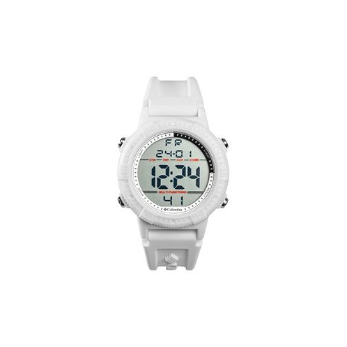 Columbia Unisex Peak Patrol White Silicone Strap Digital Watch 46mm
