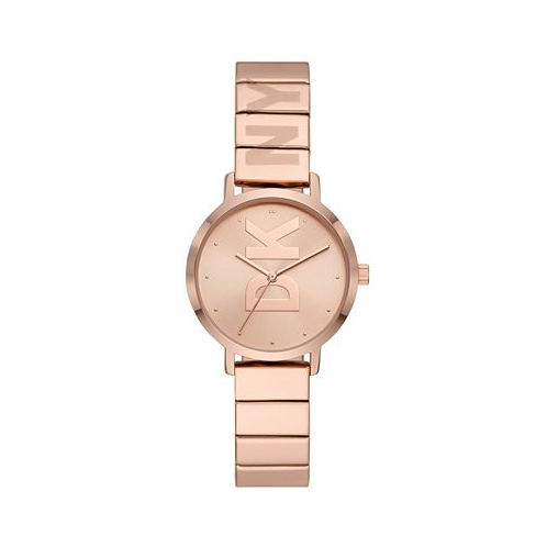 DKNY Womens The Modernist Three-Hand Rose Gold-tone Stainless Steel Bracelet Watch 32mm