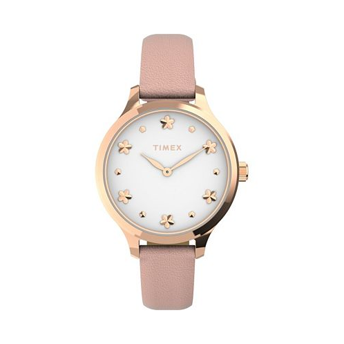 Timex Womens Peyton Pink Leather Strap Watch 36mm