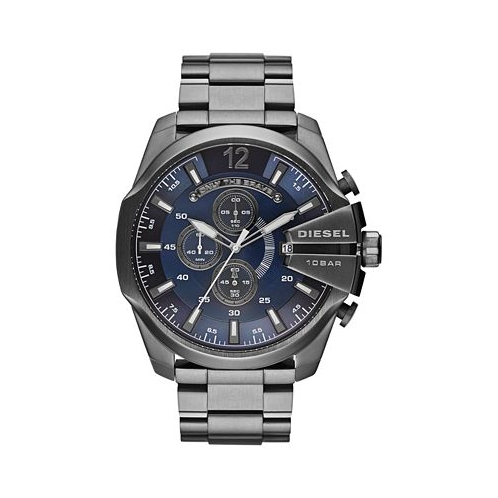 Diesel Mens Chronograph Mega Chief Gunmetal Ion-Plated Stainless Steel Bracelet Watch 59x51mm DZ4329