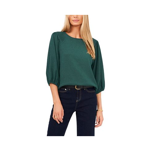 Vince Camuto Womens Puff 3/4-Sleeve Knit Top