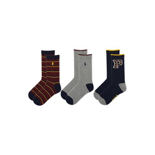 Polo Ralph Lauren Big Boys Rep Stripe Big Pony Socks Pack of 3