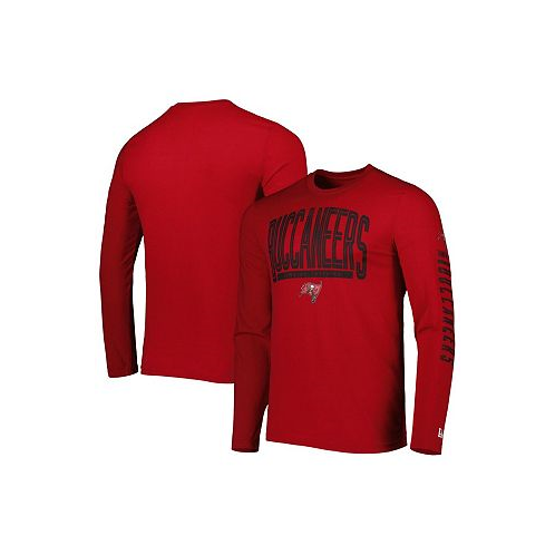 New Era Mens Red Tampa Bay Buccaneers Combine Authentic Home Stadium Long Sleeve T-shirt