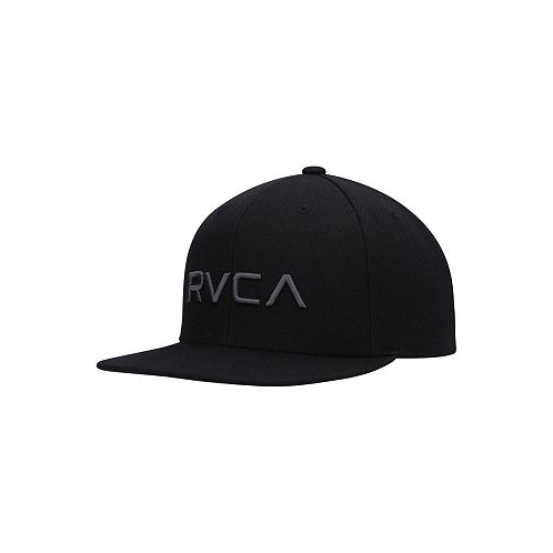 RVCA Big Boys Black Logo Twill Snapback Hat