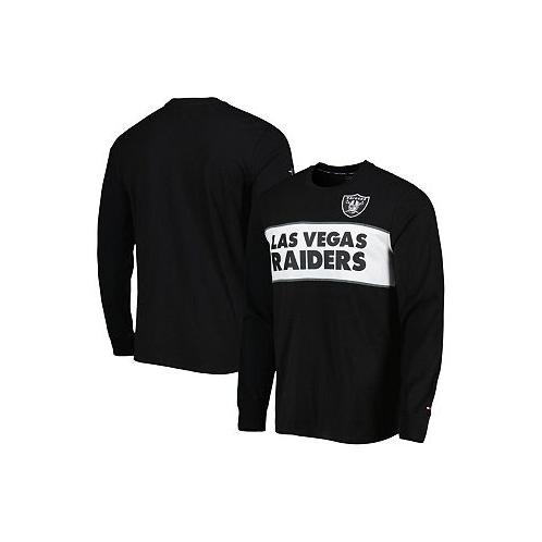 Tommy Hilfiger Mens Black Las Vegas Raiders Peter Team Long Sleeve T-shirt
