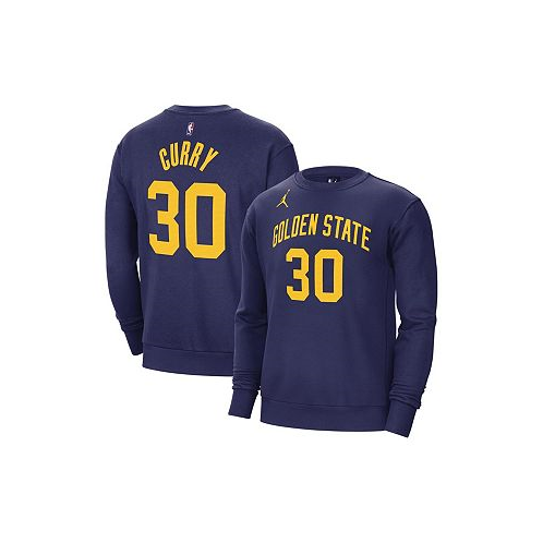 Jordan Mens Stephen Curry Navy Golden State Warriors Statement Name and Number Pullover Sweatshirt