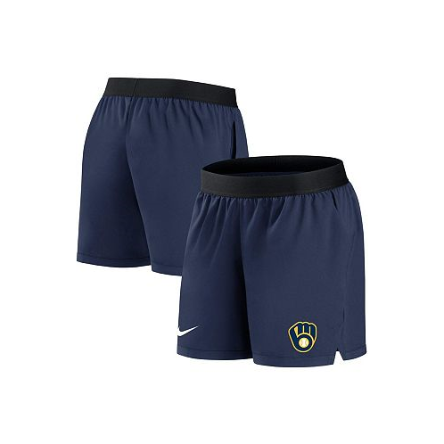 Nike Womens Navy Milwaukee Brewers Authentic Collection Flex Vent Max Performance Shorts