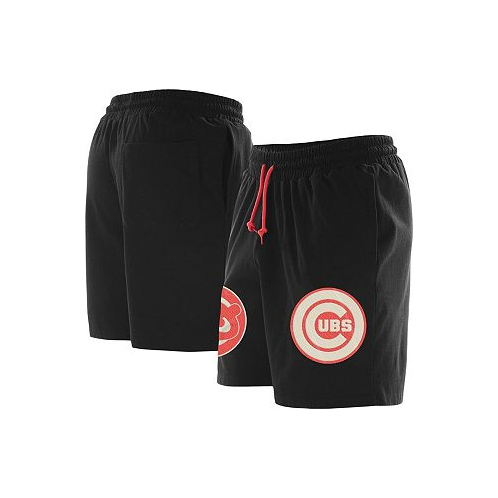 New Era Mens Black Chicago Cubs Color Pack Knit Shorts