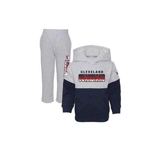 Outerstuff Toddler Boys and Girls Navy Heather Gray Cleveland Guardians Two-Piece Playmaker Set