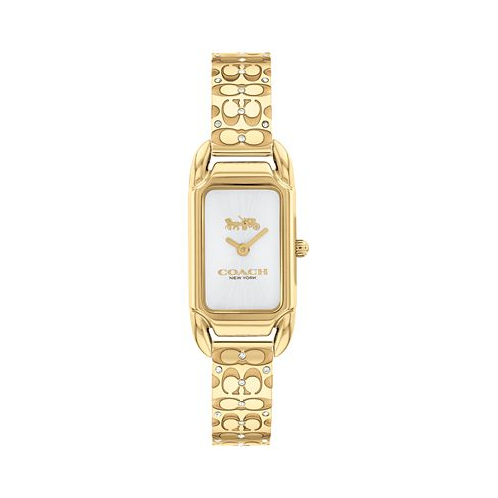 COACH Womens Cadie Signature C Gold-Tone Stainless Steel Bangle Watch 28.5 x 17.5mm