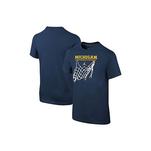 Jordan Big Boys Navy Michigan Wolverines Basketball Net T-shirt