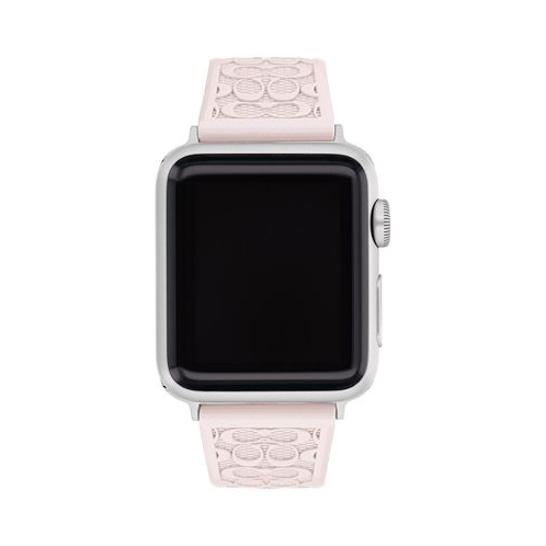 COACH Pink Pearlized Signature C Silicone Strap for 38 40 41mm Apple Watch