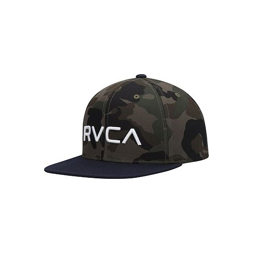 RVCA Big Boys and Girls Camo Navy Twill Snapback Hat