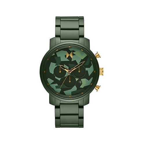 MVMT Mens Camo Chrono Matte Olive Green Ceramic Bracelet Watch 45mm