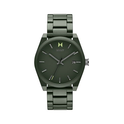MVMT Mens Element Ceramic Matte Olive Green Ceramic Bracelet Watch 43mm