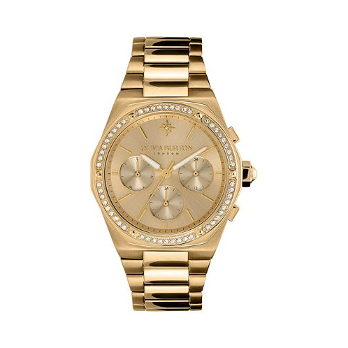 Olivia Burton Womens Hexa Multifunction Gold-Tone Stainless Steel Bracelet Watch 38mm