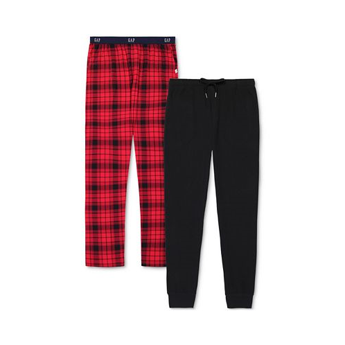 GAP Mens 2-Pk. Plaid Straight-Leg Pajama Pants + Jogger