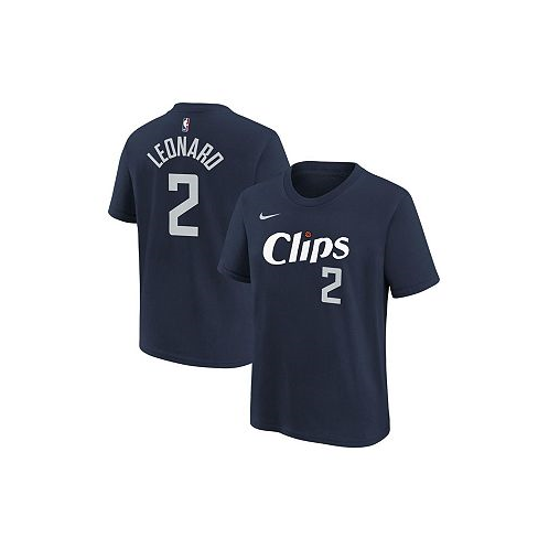 Nike Big Boys Kawhi Leonard Navy LA Clippers 2023/24 City Edition Name and Number T-shirt