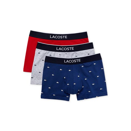 Lacoste Mens Lifestyle All Over Print Trunks Pack of 3