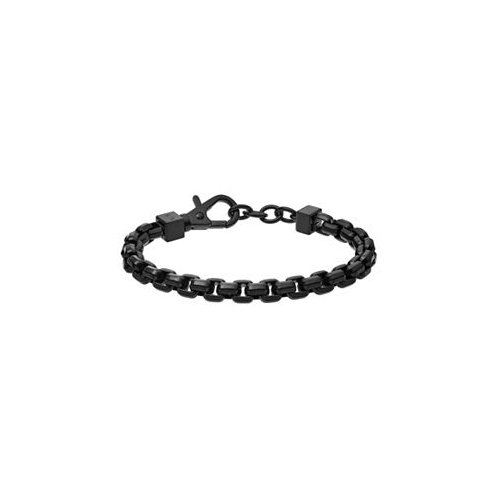 Armani Exchange Mens Black Stainless Steel Chain Bracelet