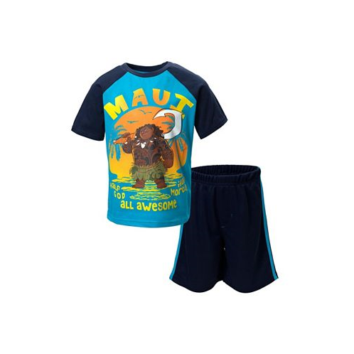 Disney Toddler Boys Moana Maui T-Shirt and Mesh Shorts Outfit Set Blue