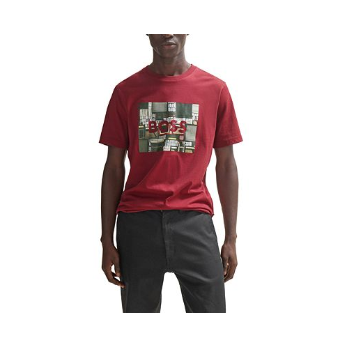 Hugo Boss Mens Artwork Regular-Fit T-shirt
