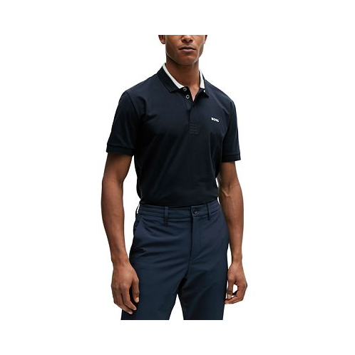 Hugo Boss Mens 3D-Stripe Collar Regular-Fit Polo Shirt