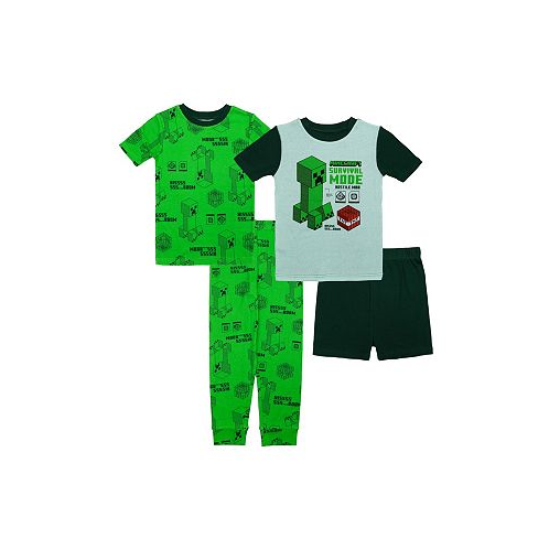 Minecraft Little Boys Cotton 4 Piece Pajama Set