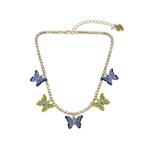 Betsey Johnson Faux Stone Butterfly Bib Necklace
