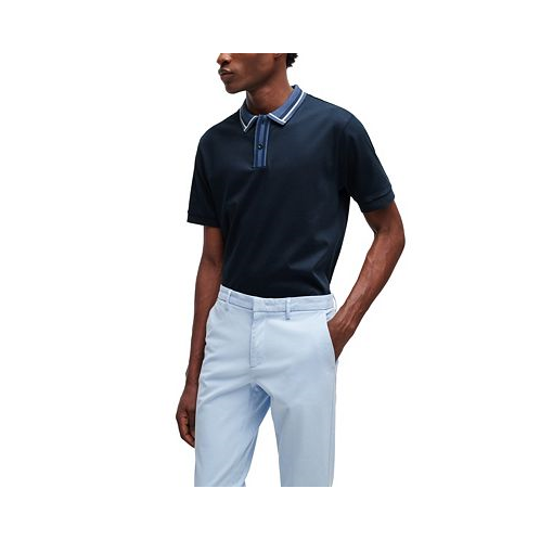 Hugo Boss Mens Contrast Stripes Slim-Fit Polo Shirt