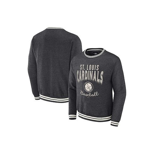 Fanatics Mens Darius Rucker Collection By Heather Charcoal Distressed St. Louis Cardinals Vintage-Like Pullover Sweatshirt