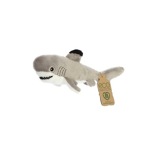 Aurora Medium Eco Softies Black Tipped Shark Eco Nation Eco-Friendly Plush Toy Grey 10.5