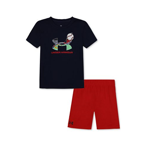 Under Armour Toddler & Little Boys UA Baseball Graphic T-Shirt & Shorts 2 Piece Set