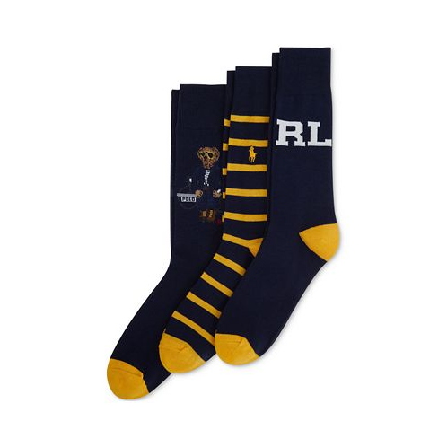 Polo Ralph Lauren Mens 3-Pk. Denim Bear Slack Socks Gift Set